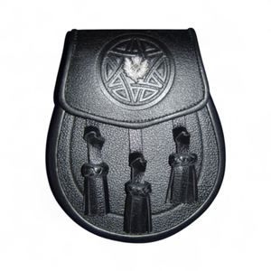 Geoffrey SCOTTISH THISTLE DAY SPORRANS Calidad Premium 100% Cuero de vaca Hombres Adulto Negro Formal Scottish Kilt Jacket - Product Image 3