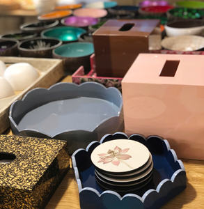 Artículos de laca, bandeja de baratija, bandejas decorativas de joyería, bandeja de tocador de laca personalizada de lujo, encimera de mesa hecha a mano - Product Image 2