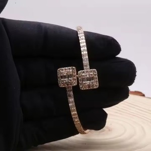 Baguette & RoundCut Bracelet Bracelet Glacé Bling Diamant 925 Argent Plaqué Hip Hop Bracelet pour Hommes Femmes Bijoux - Product Image 3