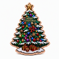 Pièce de monnaie en cuivre 0,999 en forme irrégulière personnalisée 5 AVDP OZ, plaque arbre de Noël 3D en relief, colorée, UV, cadeau de Noël, pièce de monnaie de collection