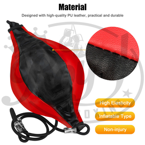 Quality PU <b>Leather</b> Boxing Punching Bag Pear Boxing Bag Inflatable Boxing Speed Bag Double End Training Reflex Speed Balls - Product Image 2