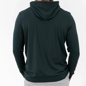 Jersey de algodón puro con capucha para hombre, ligero y transpirable, diseño básico informal OEM con capucha para ropa de calle diaria - Product Image 5