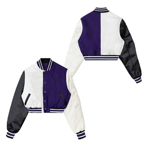 Varsity Jacket Women High School Chaquetas universitarias de moda para damas en blanco y marrón Trending Fancy Baseball Chaquetas para niñas - Product Image 3