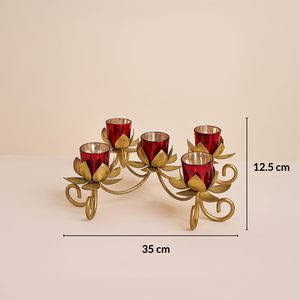 Candelabro Tradicional, Decoración Artística para el Hogar, Candelabro Decorativo para Velas de Pilar, Regalo para el Hogar, Diwali - Product Image 3