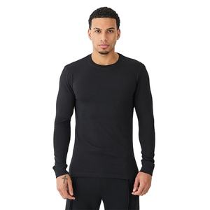 Chemises à manches longues coupe ajustée pour hommes coupe ajustée coupe ajustée vêtements de course entraînement couleur unie prix de gros nouveauté - Product Image 2