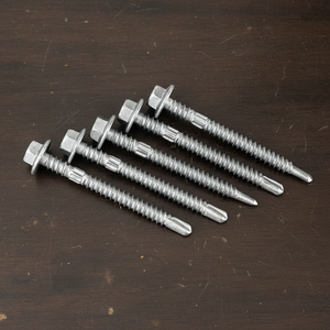 สกรูเจาะตัวเองแบบมืออาชีพ หัวสกรูแบบมีแหวนรอง ชุบสังกะสีแบบจุ่มร้อน เกลียวเต็มความยาว เกลียวลึก มาตรฐานเมตริก/นิ้ว เหล็กกล้าคาร์บอน - Product Image 1