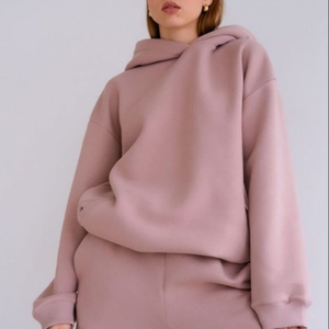 Sudadera con Capucha de Forro Polar para Mujer, Cálida, Elástica, Suave, Transpirable, Lavado Ácido, Capucha Ajustable para Gimnasio y Running, 350g Poliéster - Product Image 1