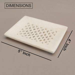 Porte-savon en marbre naturel artisanal, élégant accessoire pour salle de bain et cuisine - Product Image 6