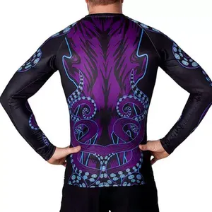 Vêtements de combat Zavi Sports BJJ avec votre logo ou design personnalisé Rashguard de Jiu Jitsu MMA personnalisé Maillots de bain pour hommes et enfants - Product Image 6