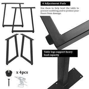 Patas de Mesa de Comedor Modernas y Duraderas de Acero Negro, Diseño de Lujo, Resistentes, para Cocina, Sala de Estar, Casa de Campo, Apartamento - Product Image 5