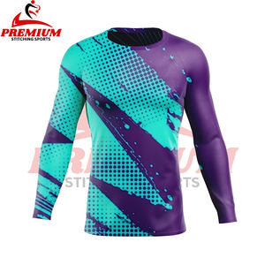 Rashguards à manches longues personnalisés pour MMA, BJJ, kickboxing, respirants, séchage rapide, UPF50+, antibactériens, écologiques, chemise de compression - Product Image 3