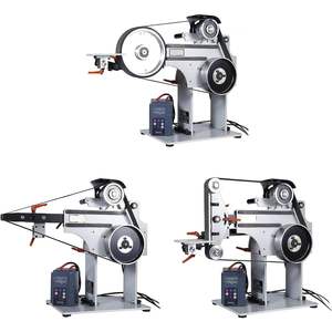 Meuleuse à bande électrique 2x72 pouces VFD 1500W 220V pour la fabrication de couteaux, 3 meules, base réversible pour machine à affûter les couteaux - Product Image 3