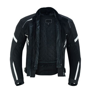 Factory Direct Supplier Motorbike Leather <b>Jackets</b> Good Price Black & White Reflector Stripes <b>Racing</b> Motorbike Gears Bike Runner - Product Image 4