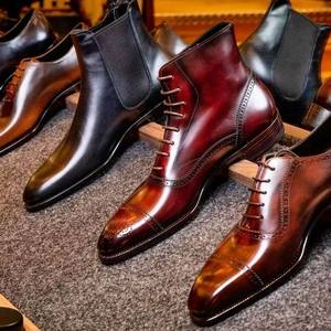 Chaussures Oxford Captoe en cuir naturel véritable Bout rond Confortable pour les utilisations quotidiennes Réunions de bureau Chaussures Oxford d'affaires disponibles - Product Image 1