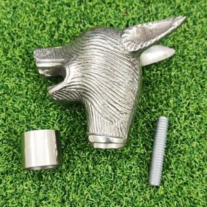 Chrome Finish Dog Designer Handle for Wooden Walking Stick Canes Only Handle - Product Image 1