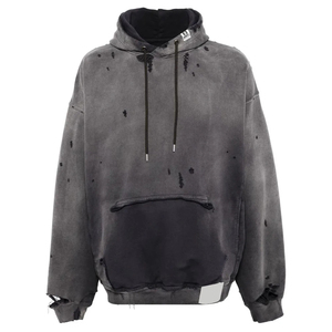 Sudadera con Capucha para Hombre, Diseño Desgastado, Cómoda, 100% Algodón, Patrón Sólido, Cuello con Capucha, Impermeable, Nuevo Modelo de Moda, Proveedor Directo de Fábrica, ODM - Product Image 4