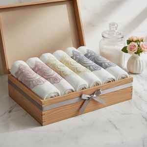 Wholesale 100% Turkish Cotton Quick Dry High Absorbency <b>Bathroom</b> Face <b>Towel</b> <b>Set</b> 50x70cm 390 GSM 6 Pcs Boxed Made in Turkey - Product Image 3