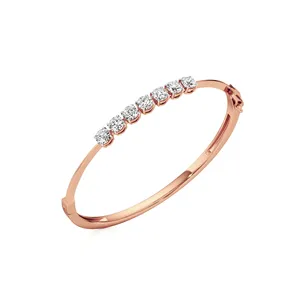 Bracelet jonc ovale en diamant, design élégant à 7 pierres - Product Image 2