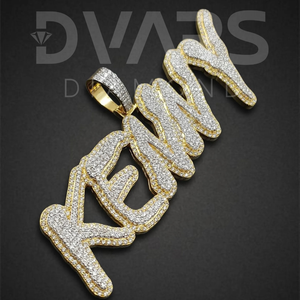 จี้เพชรทรงกลมเจียระไนแบบบริลเลียนท์ ผลิตตามสั่งจากโรงงาน ประดับด้วยเงินแท้ S925 ชุบทองคำแท้ 9k 10k 14k 18k  แบบ Iced - Product Image 1