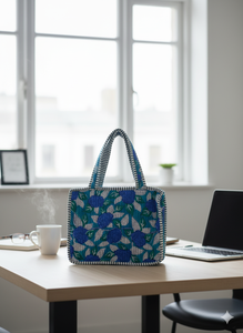 Sac pour ordinateur portable imperméable matelassé en coton de luxe léger Durable moderne/Vintage bloc d'affaires imprimé élégant Design indien quotidien - Product Image 3