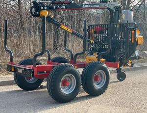 Remorque forestière 5 tonnes pour le transport de bois, avec grue de remorquage et éclairage LED, remorque utilitaire agricole multifonctionnelle, garantie 3 ans - Product Image 3
