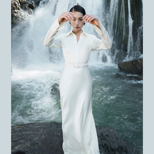 2025 nuevo diseño vestido de oficina para mujer AUDREY DAY VESTIDO con cuello de punto estrecho tela de alta calidad ropa de Boutique para mujer - Product Image 4