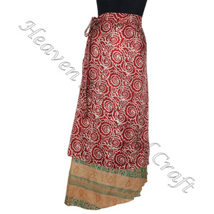 กระโปรงผ้าไหมส่าหรี2ชั้นสำหรับปาร์ตี้อินเดียกระโปรงราตรีกระโปรงทรงยาวผ้าโสร่งชายหาดผ้าโสร่งยาวคลุมรอบ - Product Image 1