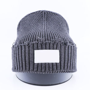 Bonnets en laine 100% tricotés chauds, respirants, imperméables, unisexes, adultes, broderie 3D, logo personnalisé, design d'image, toutes tailles et couleurs - Product Image 1