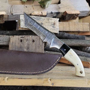 Couteau de chasse en acier Damas de haute qualité, lame fixe pleine soie, couteau de camping, bushcraft, couteau d'extérieur, qualité artisanale - Product Image 3