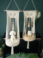 Hamac en macramé, meuble suspendu pour chat, panier en coton bohème, fait main, écologique, de haute qualité