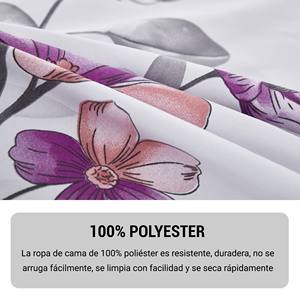 Juego de Funda Nórdica Floral Moderna de 3 Piezas 100% Poliéster con Sábana Ajustable y Funda de Almohada, Accesorio de Ropa de Cama de Lujo 100TC - Product Image 5