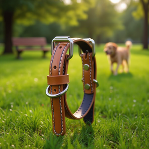 Raised Center Design PU Dog <b>Collar</b> for <b>Pets</b> - Product Image 3
