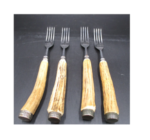 Juego de Cubiertos de cuchillo de mantequilla de acero inoxidable de 4 piezas Acero espejado con elegante mango de hueso Juego de cubiertos Diseño vintage - Product Image 5