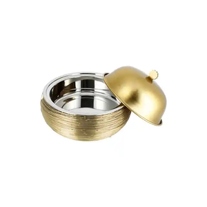 Marmite en métal Design traditionnel fait à la main Vente en gros Réchauffeur d'aliments fantaisie Casserole en métal fantaisie de table décorative pour mariage - Product Image 2