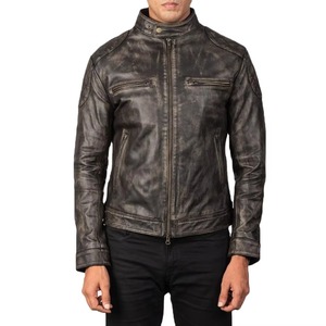 Veste en cuir d'agneau véritable de qualité supérieure, style moto classique, vêtements d'extérieur pour hommes par Maximize Wear Pakistan, veste pour hommes - Product Image 1