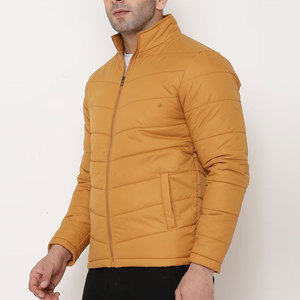 Blouson matelassé jaune moutarde pour homme, à capuche, fermeture éclair, coupe ajustée, décontracté, pour l'hiver, réversible, chauffant et respirant - Product Image 4