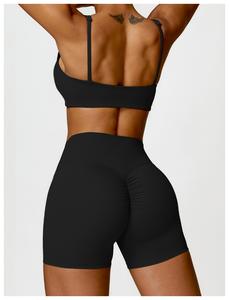 4 pièces en gros à manches longues haut court soutien-gorge Shorts Legging entraînement Leggings Gym Fitness vêtements vêtements de sport sport Yoga ensembles femmes - Product Image 6