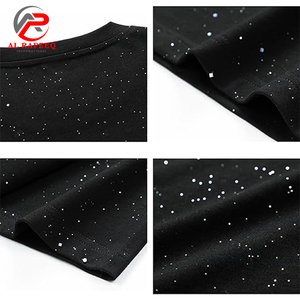 Summer Mens Rhinestone Tshirt Round Neck Casual T Shirts Fashion High Street Anti Wrinkle Oversized Tshirt Streetwear - Product Image 3