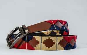 Ceinture de polo pour homme cousue à la main turquoise-bleu marine excellente qualité accessoires de sport personnalisés boucle en alliage de zinc en cuir véritable - Product Image 5