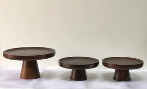 Simple Design <b>Wood</b> <b>Cake</b> Stand | Round Reusable Dessert Display for Baking, Wedding <b>Cakes</b> & Kitchen Supplies Round Natural - Product Image 4