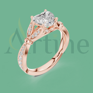 Bague Femme Or 10K Option Gravée Personnalisée Cadeau Romantique - Product Image 1