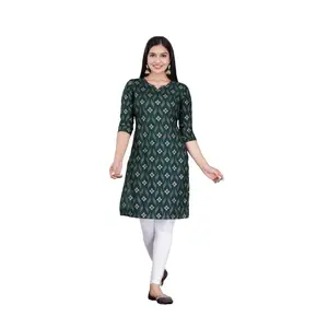 印度出口商直销厂家供应服装配件人造丝印花库尔提女性日常生活服装