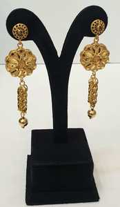 24K Gold Plated Brass Floral Jewelry Set Necklace Earrings <b>Ring</b> for Women Wedding Party Romantic Style - Product Image 3