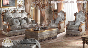 Ensemble de meubles de style Royal King pour le salon Ensemble de canapés indiens sculptés à la main Ensemble de canapés au design classique de style espagnol Ensemble de canapés sculptés de luxe - Product Image 3