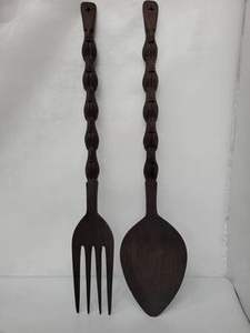 Juego de cubiertos de madera marrón oscuro de diseñador con acabado natural perfecto para vajilla de hotel y postres cubiertos cucharas cubiertos - Product Image 2