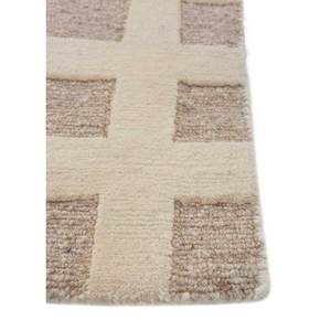 พรมขนสัตว์ถักมือสีเบจและสีน้ำตาลลายเรขาคณิตขนาดใหญ่สำหรับตกแต่งห้องนั่งเล่น พรมปอกระเจา-Aiwl-3045 - Product Image 4