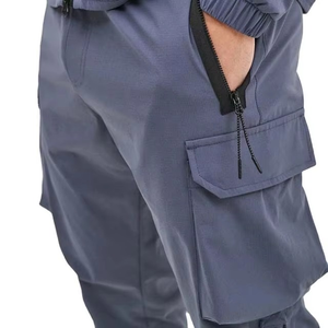 Conjunto de chaqueta y pantalones con capucha para hombre, ropa deportiva impermeable a prueba de viento, traje ligero de entrenamiento al aire libre - Product Image 4