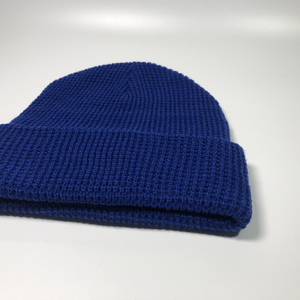 Gorro Unisex de Acrílico Azul Sólido, Tejido por Computadora, Gorro Casual de Invierno, Talla Adulto 56-58CM - Product Image 3
