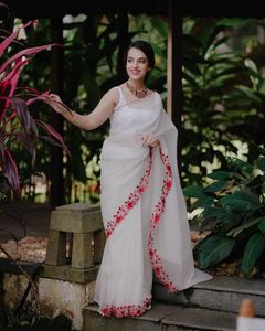 Fantaisie Tendance Dernier Designer Tebi Soie Saree Avec Fil De Coton Broderie Travail au Prix De Gros - Product Image 5