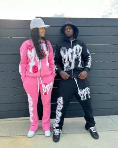 Custom Rhinestone Applique Embroidery <b>Patches</b> Hoodie Distressed Heavyweight Cotton Full Face Zip up Hoodies Streetwear Hoodie - Product Image 2